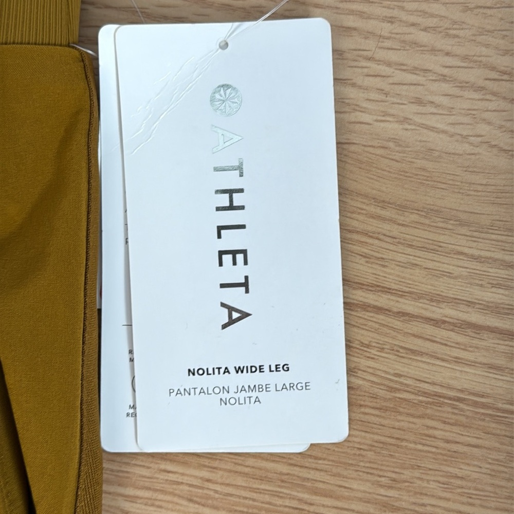 Athleta 22 Nolita Wide Leg Pant Mustard High Rise Relaxed Travel - Picture 6 of 15